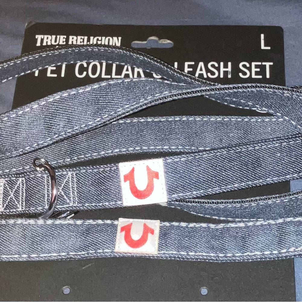 True Religion Blue Denim Pet Accessories